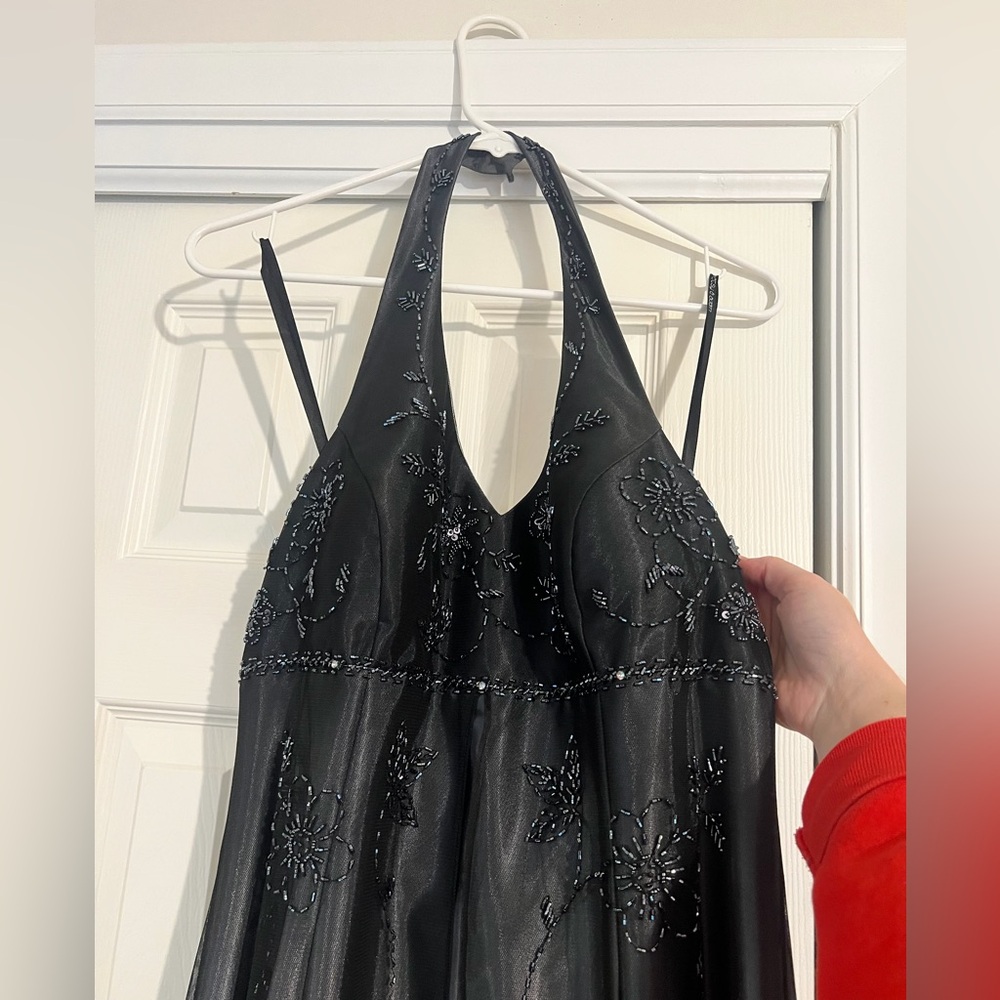 Vintage 90s Betsy & Adam Black Halter Dress